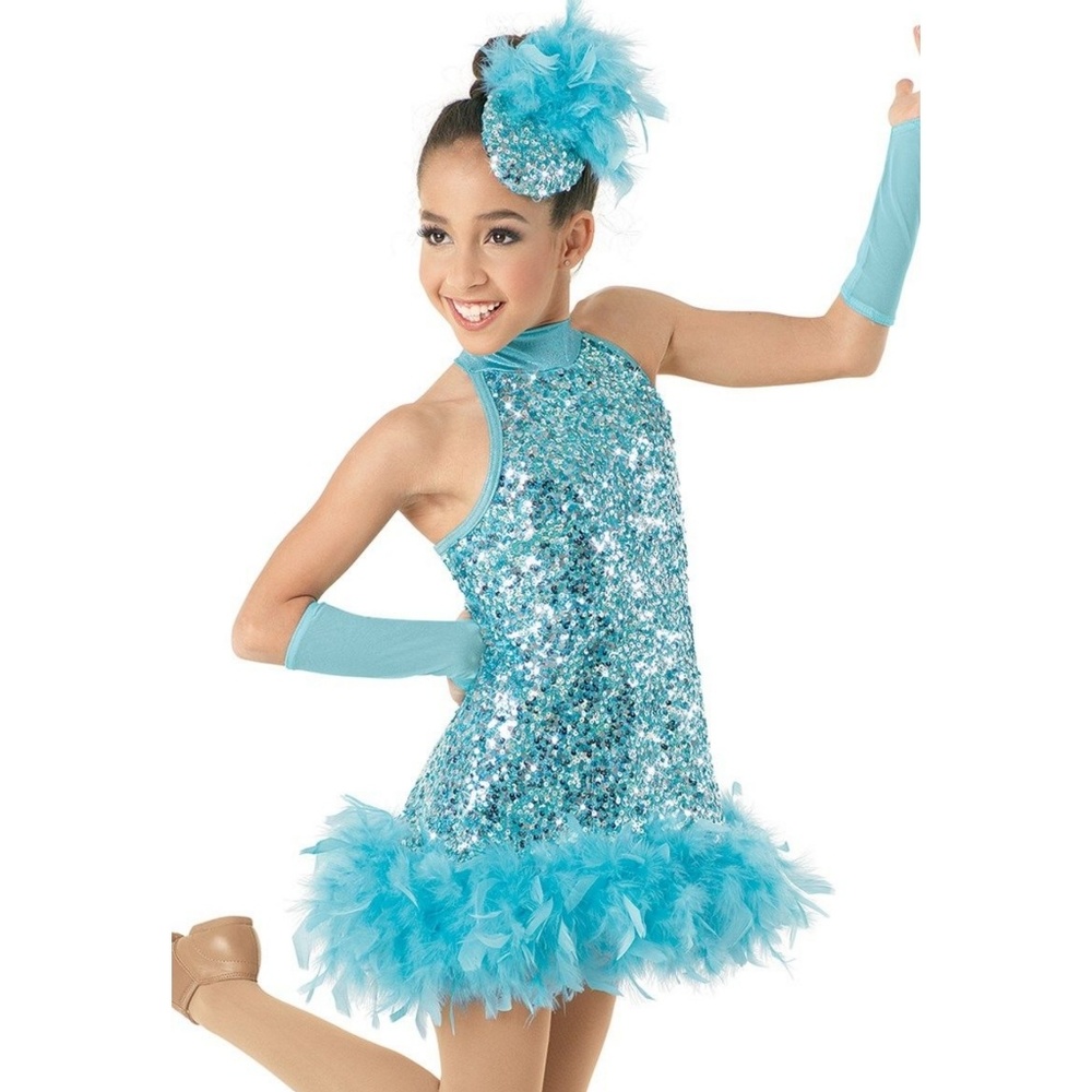 Sparkling Diamonds Sequin & Feathers Dance Costume